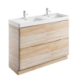 Plum&clay Eden Light Oak Floorstanding Vanity Unit With Resin Basin (W)1200mm - thumbnail 5