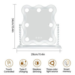 Inmtfei Hollywood Vanity Makeup Mirror 27X32Cm With 3 Light Modes Touch Control And Roman Column Design - thumbnail 2