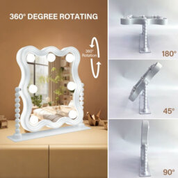 Inmtfei Hollywood Vanity Makeup Mirror 27X32Cm With 3 Light Modes Touch Control And Roman Column Design - thumbnail 4