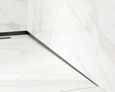 Ilcom Sloped Right Floor Shower Profile Lsp 12mm X 1800mm  Black Brushed Stainless Steel - image 1