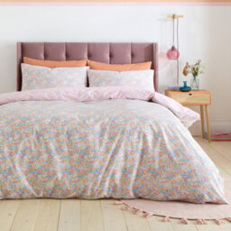 Catherine Lansfield Darcy Floral Reversible Duvet Cover Set With Pillowcases Pink - thumbnail 2