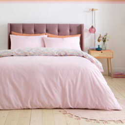 Catherine Lansfield Darcy Floral Reversible Duvet Cover Set With Pillowcases Pink - thumbnail 3