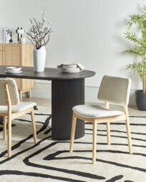 Beliani Set Of 2 Dining Chairs Blane Boucle Light Brown/ White - thumbnail 2