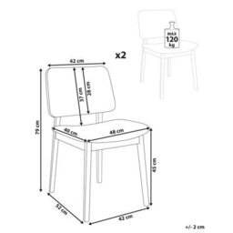 Beliani Set Of 2 Dining Chairs Blane Boucle Light Brown/ White - thumbnail 3