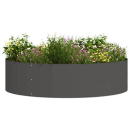 Berkfield Garden Planter Black 80 X 80 X 20 Cm Steel - thumbnail 3