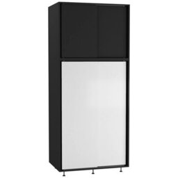 Urbn-Living Urbnliving 180Cm Height Black Carcass With 4 Sliding White Doors Wardrobe Bedroom Storage Closet Hanging Rail Cupboard Unit - thumbnail 1