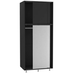 Urbn-Living Urbnliving 180Cm Height Black Carcass With 4 Sliding White Doors Wardrobe Bedroom Storage Closet Hanging Rail Cupboard Unit - thumbnail 3