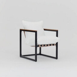 Home Detail Marbella Black Garden Lounge Set With Ivory Cushions - thumbnail 5