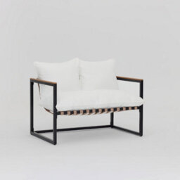 Home Detail Marbella Black Garden Lounge Set With Ivory Cushions - thumbnail 6