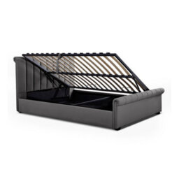 Ascot Grey Upholstered Sleigh Ottoman - King Size Bed Frame Only - thumbnail 7