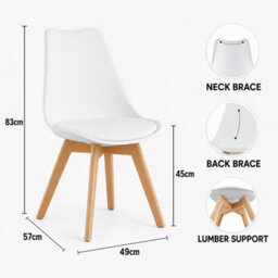 Kosy Koala Modern Round Dining Table Set With 4 White Plastic Chairs Dining Room Furniture - thumbnail 4