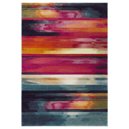 Modern Rug, Funky Bedroom Rug, Stain-Resistant Striped Diningroom Rug, Striped Rug, 9mm Thick Multi Rug-200Cm X 290Cm - thumbnail 1