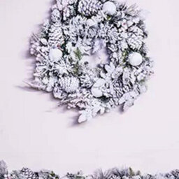 Christmas Tree World 50Cm Frosted Decorated Mixed Pine Wreath With White Baubles - thumbnail 5