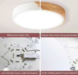 Led Ceiling Light Round Wood 24W Indoor Lighting  6000K Modern 30Cm - thumbnail 6