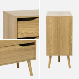 Sweeek - 6-Drawer Chest  With Wood Effect Nepal Ash-Effect 120X40X80 Cm - thumbnail 3