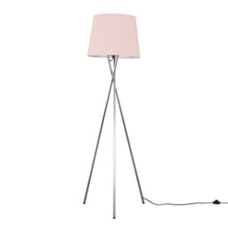 Valuelights Camden Chrome Tripod Floor Lamp With Pink Tapered Shade - thumbnail 3