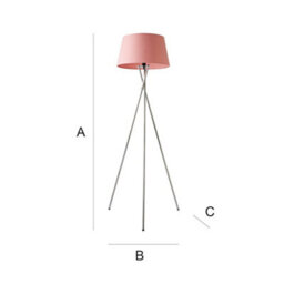 Valuelights Camden Chrome Tripod Floor Lamp With Pink Tapered Shade - thumbnail 7
