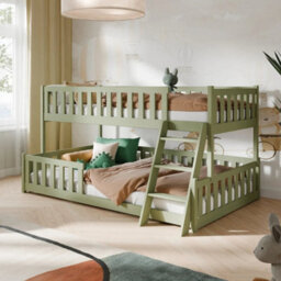 Arte Nicea Olive Wooden Bunk Bed 90/120 X 200Cm - Foam Bonnell Mattresses - thumbnail 1