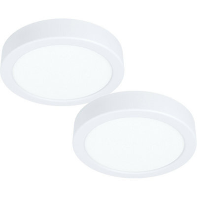 2 Pack Modern 10.5W Led Round Wall And Ceiling Lights - 4000K White Finish - image 1