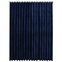 Berkfield Elegant Blackout Curtain With Hooks Velvet Dark Blue 290X245 Cm