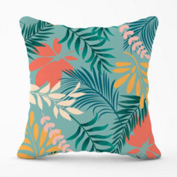 Warren Reed Designer Abstract Bright Colorful Tropical Leaves Cushions 60Cm X 60Cm - thumbnail 1