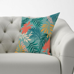 Warren Reed Designer Abstract Bright Colorful Tropical Leaves Cushions 60Cm X 60Cm - thumbnail 2