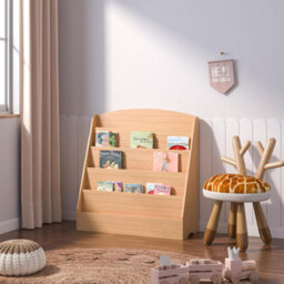 Xample Children Kids Bookcase Storage Bookshelf Toy Organizer Rack With 5 Shelves, Modern Display Shelf For Bedroom, Playroom, Nursery - thumbnail 1