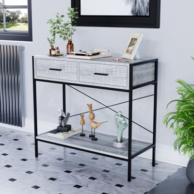 Lassic Vida Designs Brooklyn Grey 2 Drawer Console Table With Undershelf - image 1