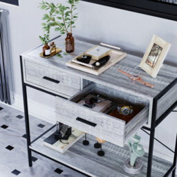 Lassic Vida Designs Brooklyn Grey 2 Drawer Console Table With Undershelf - thumbnail 6