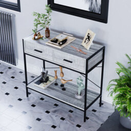 Lassic Vida Designs Brooklyn Grey 2 Drawer Console Table With Undershelf - thumbnail 8