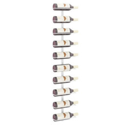 Vidaxl Wall-Mounted Wine Rack For 10 Bottles White Metal - thumbnail 3