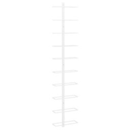 Vidaxl Wall-Mounted Wine Rack For 10 Bottles White Metal - thumbnail 2