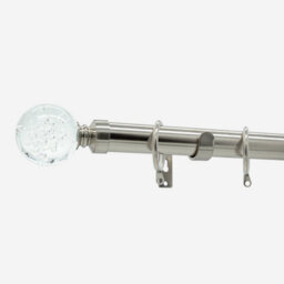 Stainless Steel 28mm Glass Bubbles Fixed Length Metal Curtain Pole  210Cm - thumbnail 2