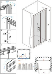Sundaze 1000mm Bi-Fold Door Shower Enclosure Chrome Framed With 1000mm Side Panel, Anthracite Slate Effect Shower Tray & Waste - thumbnail 7