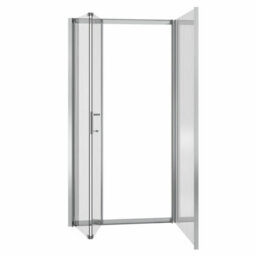 Sundaze 1000mm Bi-Fold Door Shower Enclosure Chrome Framed With 1000mm Side Panel, Anthracite Slate Effect Shower Tray & Waste - thumbnail 2