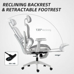 Homcom Ergonomic Office Chair Swivel Computer Chair With 3D Armrest Grey - thumbnail 6