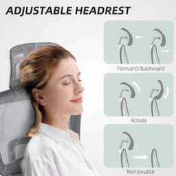 Homcom Ergonomic Office Chair Swivel Computer Chair With 3D Armrest Grey - thumbnail 9