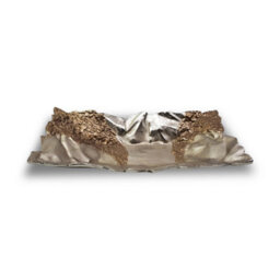 Large Textured Aluminium Decorative Tray Bowl Ornament And Home Accessory In Bronze Silver 54Cm Width