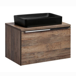 Heze Furniture Santa Fe Bathroom Cabinet Vanity 80 Cm With Basin - Dark Oak - thumbnail 2