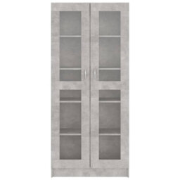 Berkfield Vitrine Cabinet Concrete Grey 82.5X30.5X185.5 Cm Engineered Wood - thumbnail 5