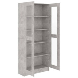 Berkfield Vitrine Cabinet Concrete Grey 82.5X30.5X185.5 Cm Engineered Wood - thumbnail 6