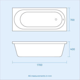 Nes Home 1700mm Round Bath With Legs And Brushed Brass Frame Curved Bath Screen - thumbnail 8
