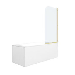 Nes Home 1700mm Round Bath With Legs And Brushed Brass Frame Curved Bath Screen - thumbnail 6