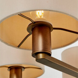 Anson Lighting Donovan Antique Bronze And Marble Faux Silk Shade 5 Light Ceiling Pendant - thumbnail 6