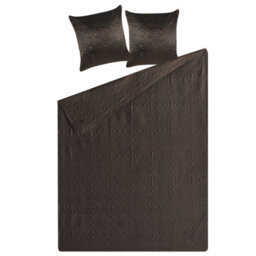 Beliani Bedspread With Cushions Rayen 140 X 210 Cm Brown - thumbnail 4