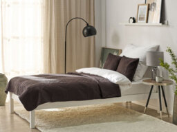 Beliani Bedspread With Cushions Rayen 140 X 210 Cm Brown - thumbnail 2