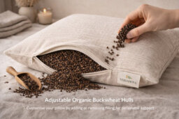 Nod Off Organic Buckwheat Hull Pillow 20 X 17 Inch With Hemp Cover Adjustable Natural Support - thumbnail 3