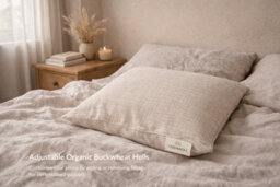 Nod Off Organic Buckwheat Hull Pillow 20 X 17 Inch With Hemp Cover Adjustable Natural Support - thumbnail 4