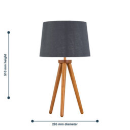 First Choice Lighting Set Of 2 Dark Oak Table Lamp Or Bedside Lights With Grey Silver Shades - thumbnail 6