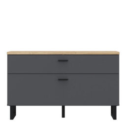 Furniture To Go Klara Tv Unit With 1 Drawer 1 Flip Door In Grey And Oak - thumbnail 2